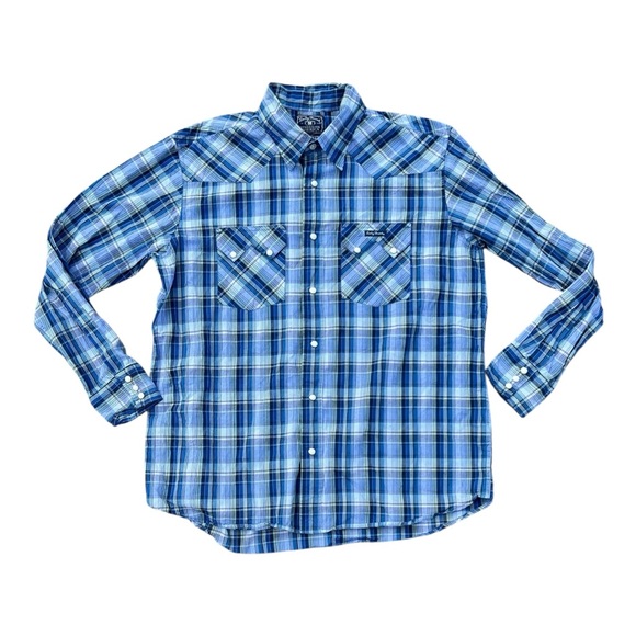 Vintage 90s Lucky Brand Western Pearl Snap Button Up Shirt - Picture 1 of 8